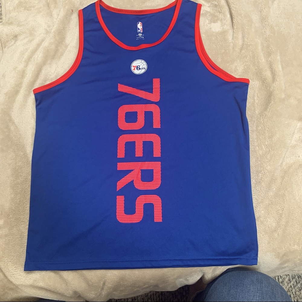 NBA seventy sixers large tank top; 21 Embid